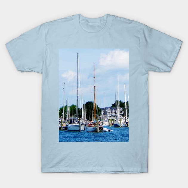 Wickford RI - Village Dock T-Shirt by SusanSavad